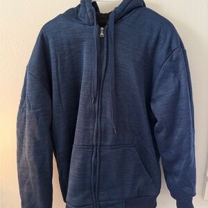 Men's Blue Zip-Up Hoodie Sweater